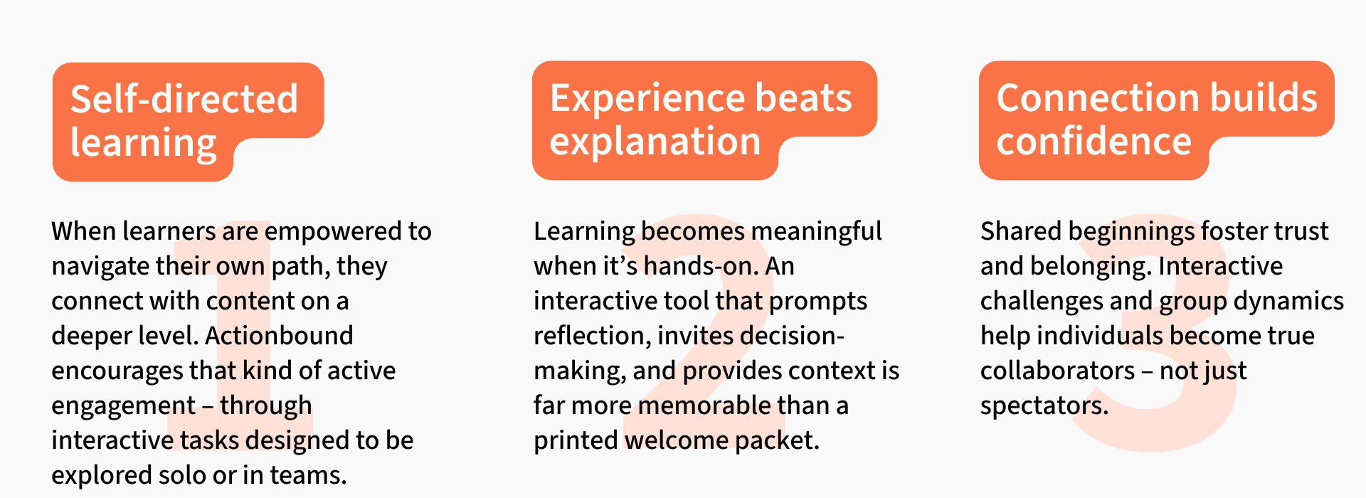 Visual summary: three key success drivers