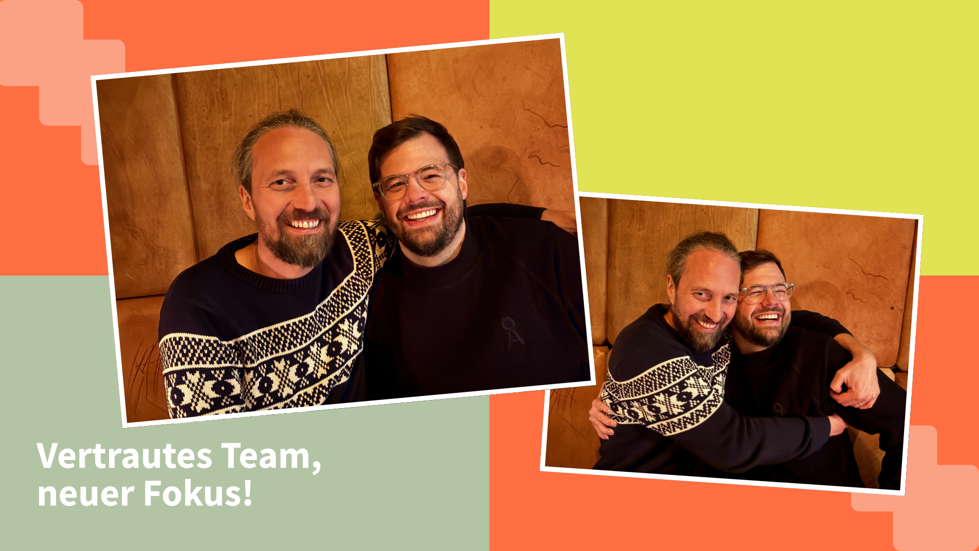 CEO Bene und CPO Simon in vertrauter Pose.