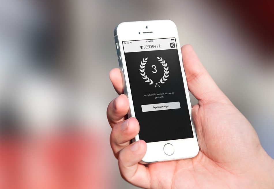 Actionbound-App Sieger-Screen auf einem iPhone
